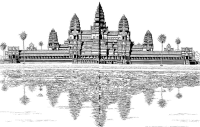 A coloring page of wonders of the world